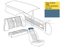 Head rest cover Blue Volvo Ama Kleurcode 431-596 523-599 692949-3