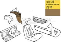 Zijpaneelset Goud metallic Achterzijde Links + Rechts  Volvo P1800E 70-71 694239