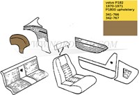 Wielbak bekledingset goud metallic Links en Rechts Volvo P1800E 70-71 694239