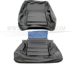 Front Seat cover set- black- leather- seat and back Volvo 164/140GL 694750