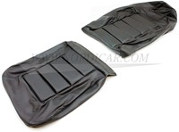 Seat cover set- black leather- seat and back Volvo 1800E 37550- 1800ES 1 stoel 695713-2