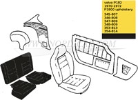 Achterbank bekleding set Zwart zitting + rugleuning Volvo 1800E 37550- 1800ES 695717