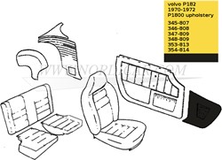 kit de Habillage de pied de porte – Noir- Côté Gauche et droit Volvo 1800E 37550- 1800ES 695725