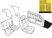 kit de Habillage de pied de porte – Noir- Côté Gauche et droit Volvo 1800E 37550- 1800ES 695725-3