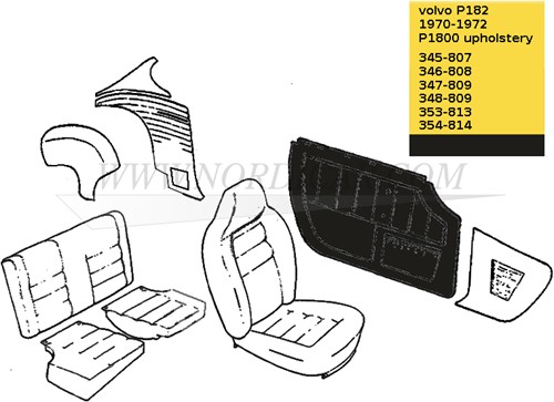 Türverkleidung satz- schwarz- links und rechts Volvo 1800E 37550- 1800ES 695727