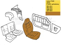 Stoelbekleding goudbruin leer Zitting en Rug Volvo 1800E 37550- 1800ES 695863