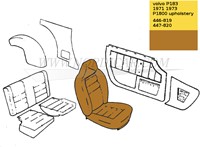 Seat cover set- gold brown leather- seat and back Volvo 1800E 37550- 1800ES 695863-3