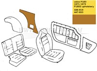 kit de Habillage latéral brun doré (havane) arrière gauche et droi Volvo 1800E 37550- 1800ES 695893