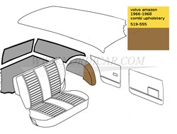 Kofferraumverkleidungssatz Braun Volvo Ama Kleurcode 519-555 1966-1968 69597S