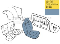 Stoel bekleding set blauw leer zitting + rugleuning (1 stoel) Volvo 1800E 37550- 1800ES code 460-888 461-889 696641
