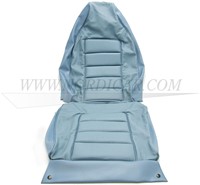 Stoel bekleding set blauw leer zitting + rugleuning (1 stoel) Volvo 1800E 37550- 1800ES code 460-888 461-889 696641-2