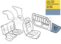 Schopplaatset blauw Links en Rechts Volvo 1800E 37550- 1800ES 696662