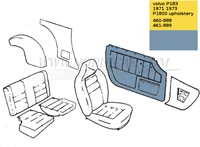 Door panel set blue- Left and Right Volvo 1800E 37550- 1800ES 696670