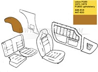 Wielbak bekledingset goud Links en Rechts Volvo 1800ES int.code 446-819 447-820 697306