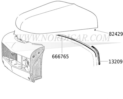 Dichtung Motorhaube- Gummi Volvo 544 210 666765-2