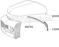 Canvasband motorkap Volvo 444 445 544 210 13209-2