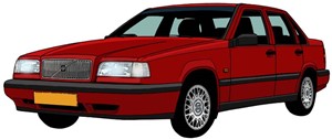 Volvo 850 sedan rouge