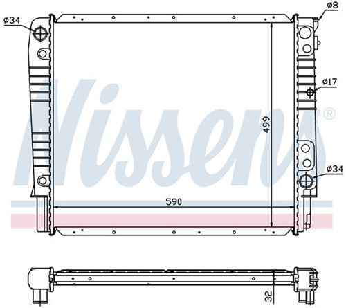 Kühler Motorkühlung- Nissens Volvo 740 940 91- handgesch m/ac m/turbo 8603899-2