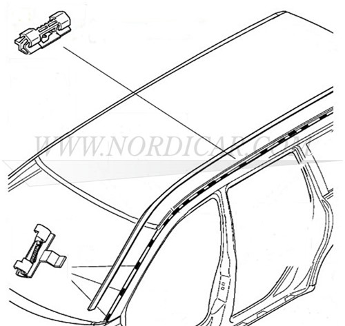 Clip daklijst / voorruit sierlijst Volvo S80 (-06) S60 (-09) V70 (00-08) XC70 (01-07) 8622906-2
