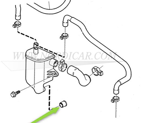 Tuyau de reniflard de carter Volvo S/V40 (-04) S/V90 (-98) 960 S/V/C70 S80 (-06) S60 (-09) V70/XVC70 (00-08) XC90 (03-) 8653339-2