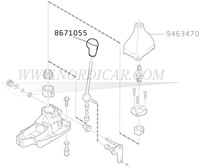 Pookknop leer 5-versnellingsbak Volvo S/V40 (-04) S60 (-09) V70 (00-08)  XC70 (01-07) 8671055-2