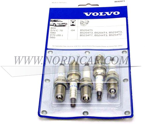 Bougie set Volvo 850 S/V/C70 S60/80 XC90 5 cil.turbo 8692071