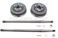 Half shaft set with brake drums - heavy duty Volvo Amazon P1800S M27 M30 Spicer 89679