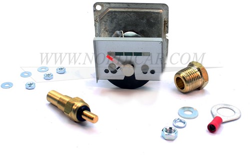 Anzeige, Kühlmitteltemperatur elektrisch 6V Volvo 444 445, zilver achtergrond wit groen vlakjes 89969