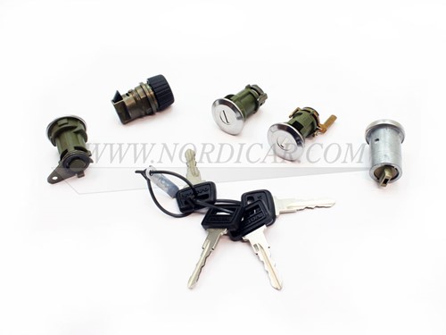Jeu de serrures, verrouillage (barillets) complet (5 pièces) Volvo 240 260 1978-1993 estate 9140737-2