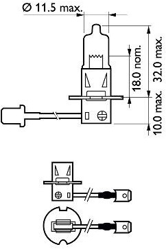 Gloeilamp 12V H3 55W Volvo 944265-2