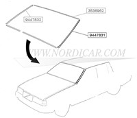 Zierleiste Verglasung Frontscheibe- links Volvo 940 94-98 chassis nr 108328- 9447831-2