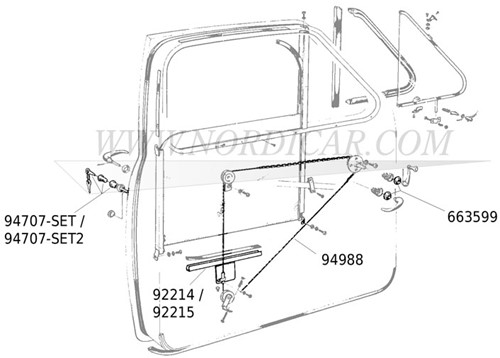 Guide rail, Window Left Volvo 444 445 544 210 92214-3