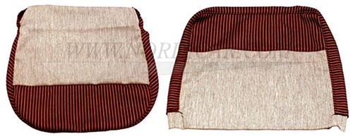 Stoel bekleding set  rood/grijs zitting + rugleuning (1 stoel) Volvo 444 51-54 94951