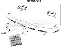 Pare choc – set banane avant et arrière (norme Inox) Volvo 210 ('58-'68) 96294-3