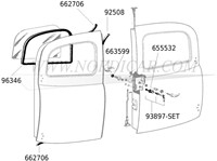 Joint de porte Gauche/Droit- plaque Volvo 445 210 1200 662706-2