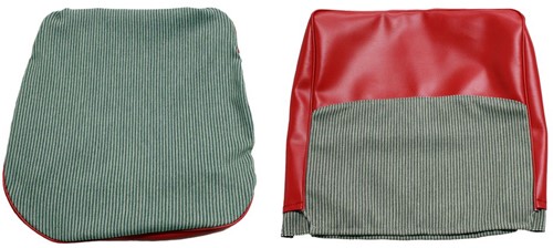 Stoel bekleding set grijs/rood zitting + rugleuning (1 stoel) Volvo Duett 1958- 1962 grijs / rood 98698-98699