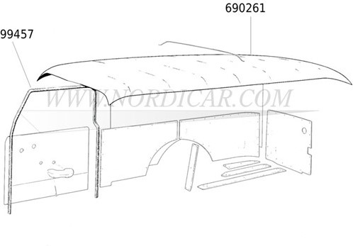 Interieur rubber zwart  Volvo 444 445 544 210 99547-3