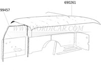 Headlining, perforated vinyl Volvo 210 64-68 690261-2