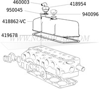 Fermeture, remplissage d'huile avec ventilation du carter-moteur -pièce utilisée Volvo Amazon 1800 142 144 145 164 418954-3