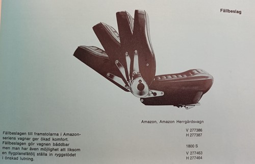 Slaapstoel beslag links gebruikt Volvo Amazon 277386