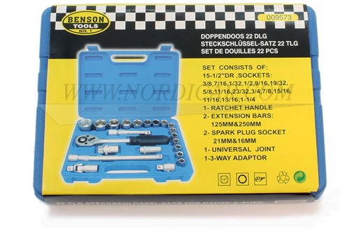 Steckschlüssel-Satz 22-teilig - Zollgrössen IB-009573-2