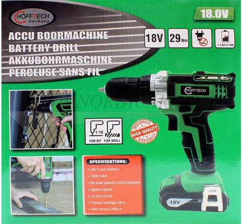 Battery drill 18V 1 3 AH 2-speed IB-011615-2