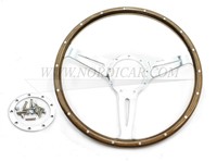 Sport steering wheel Moto-Lita MK3 Woodrim Volvo Classic chroom hout 15 inch (38cm)