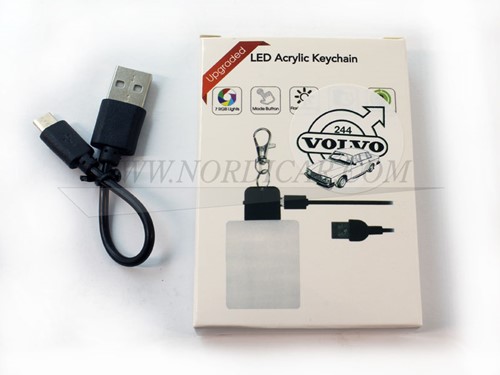 Sleutelhanger met LED verlichting met effecten Volvo 244 Volvo LED verlichting met effecten NOR244SHV-3