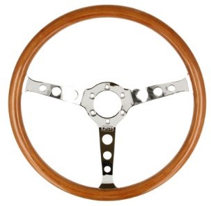 Sport steering wheel 3-spoke aluminum  wood Volvo 544 ... 260 38cm 