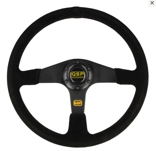 QSP sportstuur suède - 380 mm - vlak Volvo Past op Luigi stuurnaven 380mm SR
