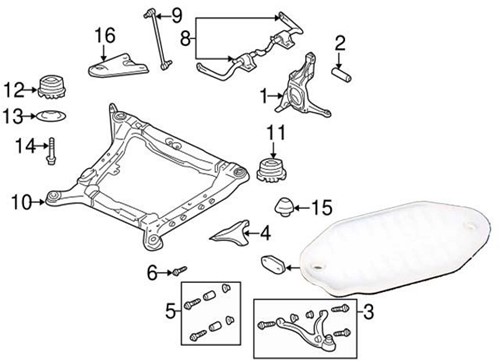 Lenkanschlag Querlenker Volvo 850 S/V70 -00 9140386-3