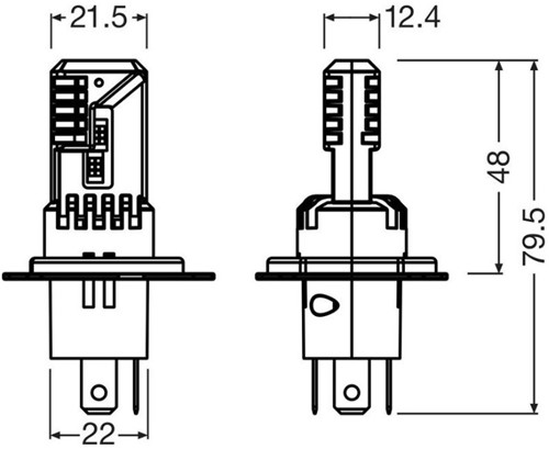 LED 12V H4 22/24W 1-PAAR Volvo 544 210 Ama 1800 140 160 240 260 740 etc 963187-3