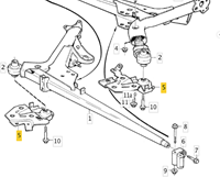 Bevestigingsbeugel, asbevestiging, draagarm,links Volvo S/V70 -00 C70 -05 9492261-2