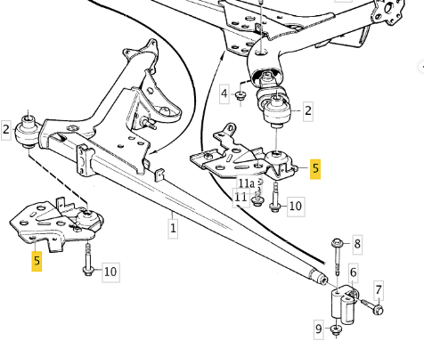 Bevestigingsbeugel, asbevestiging, draagarm,links Volvo S/V70 -00 C70 -05 9492261-2